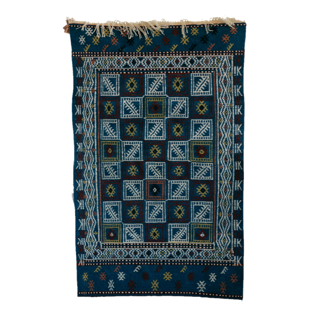 Pıtrak Cicim Kilim - Lacivert – el dokuma kilim şeffaf ana ürün görseli | Drag&Drop