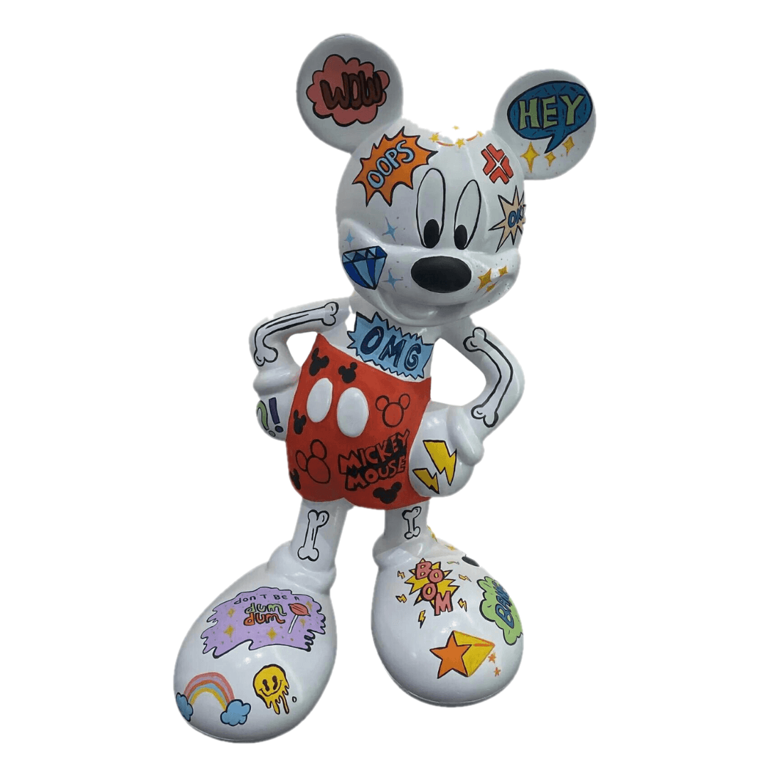 Pop Art Mickey Heykel – dekoratif heykel şeffaf ana ürün görseli | Drag&Drop
