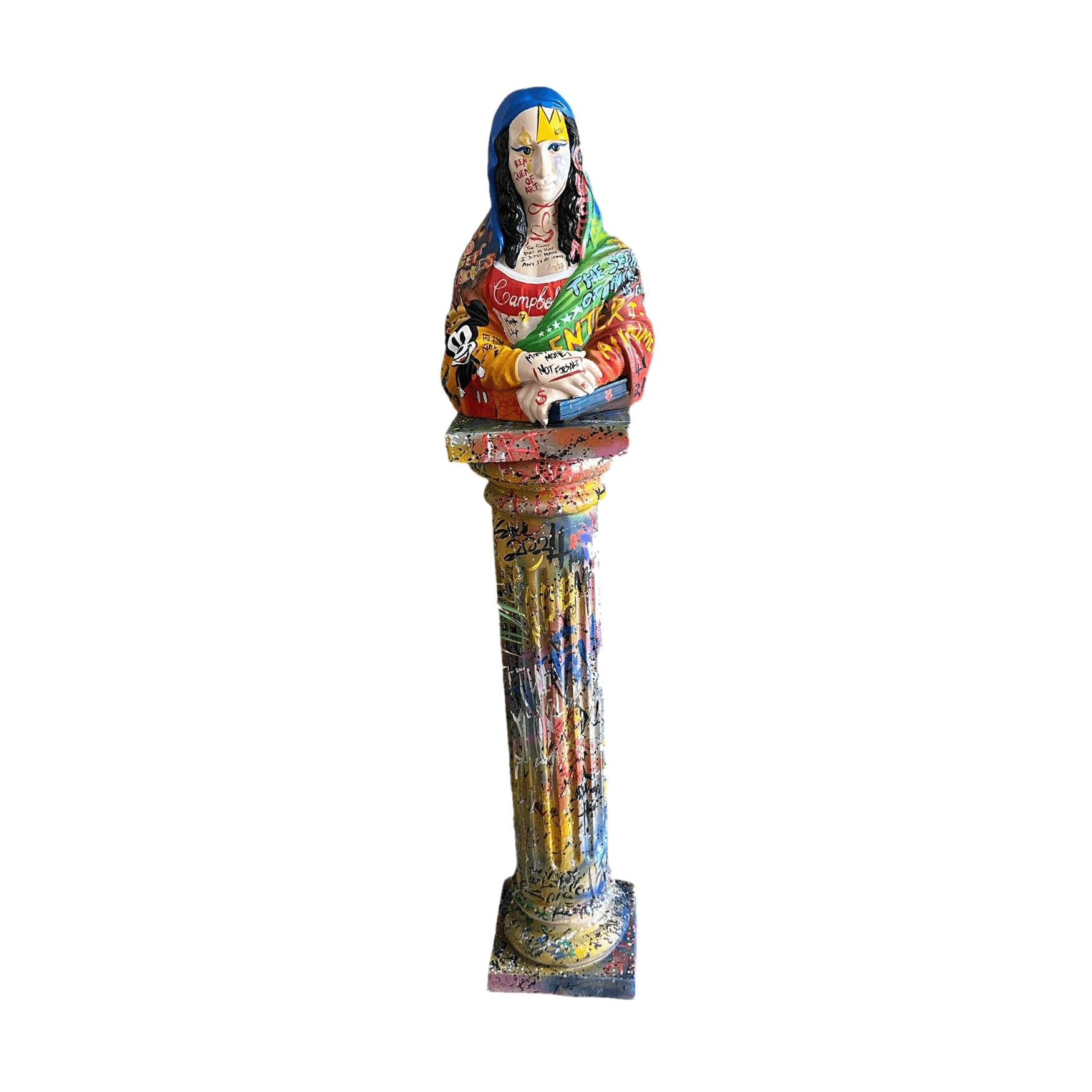 Drag&Drop transparent product image - Pop Art Mona Lisa x Street Art Column Sculpture