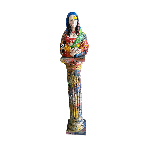 Pop Art Mona Lisa x Street Art Column Sculpture