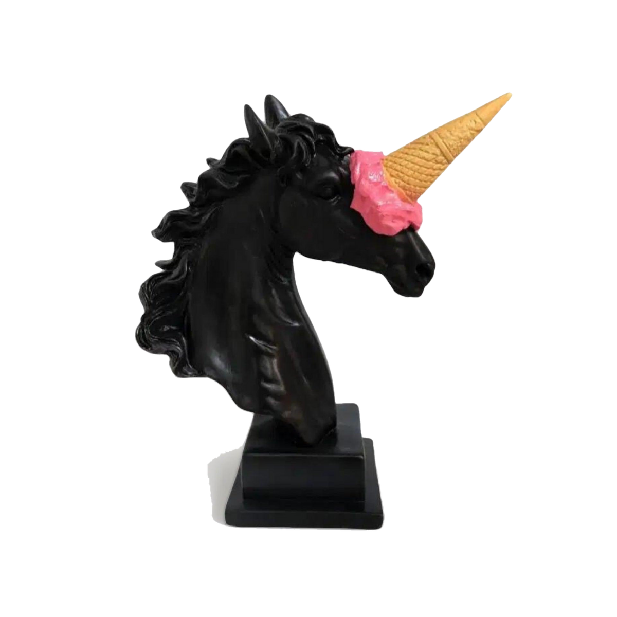 Unicorn Horse Ice Cream Black – tasarım heykel şeffaf ana ürün görseli | Drag&Drop