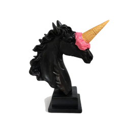 Drag&Drop transparent product image - Unicorn Horse Ice Cream Black