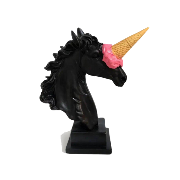 Unicorn Horse Ice Cream Black