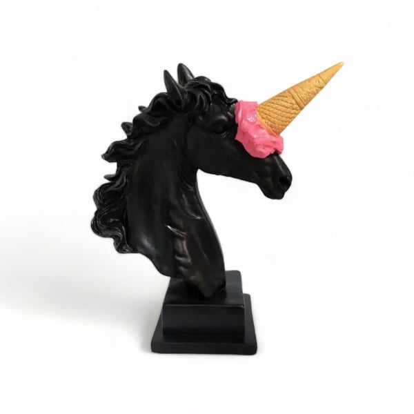 Unicorn Horse Ice Cream Black