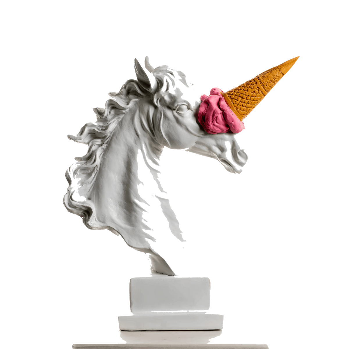 Unicorn Horse Ice Cream Pink – tasarım heykel şeffaf ana ürün görseli | Drag&Drop